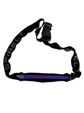 SPIbelt Running Belt Black Purple Zipper Expandable Fitness Fanny Pack